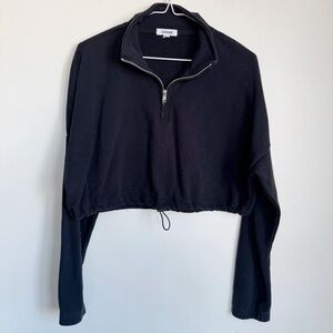 3/$10🍀 GARAGE | Crop 1/4 Zip with Cinch Hem